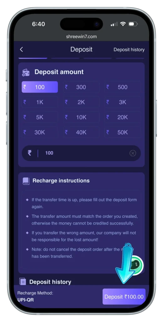 shree-win-deposit-page